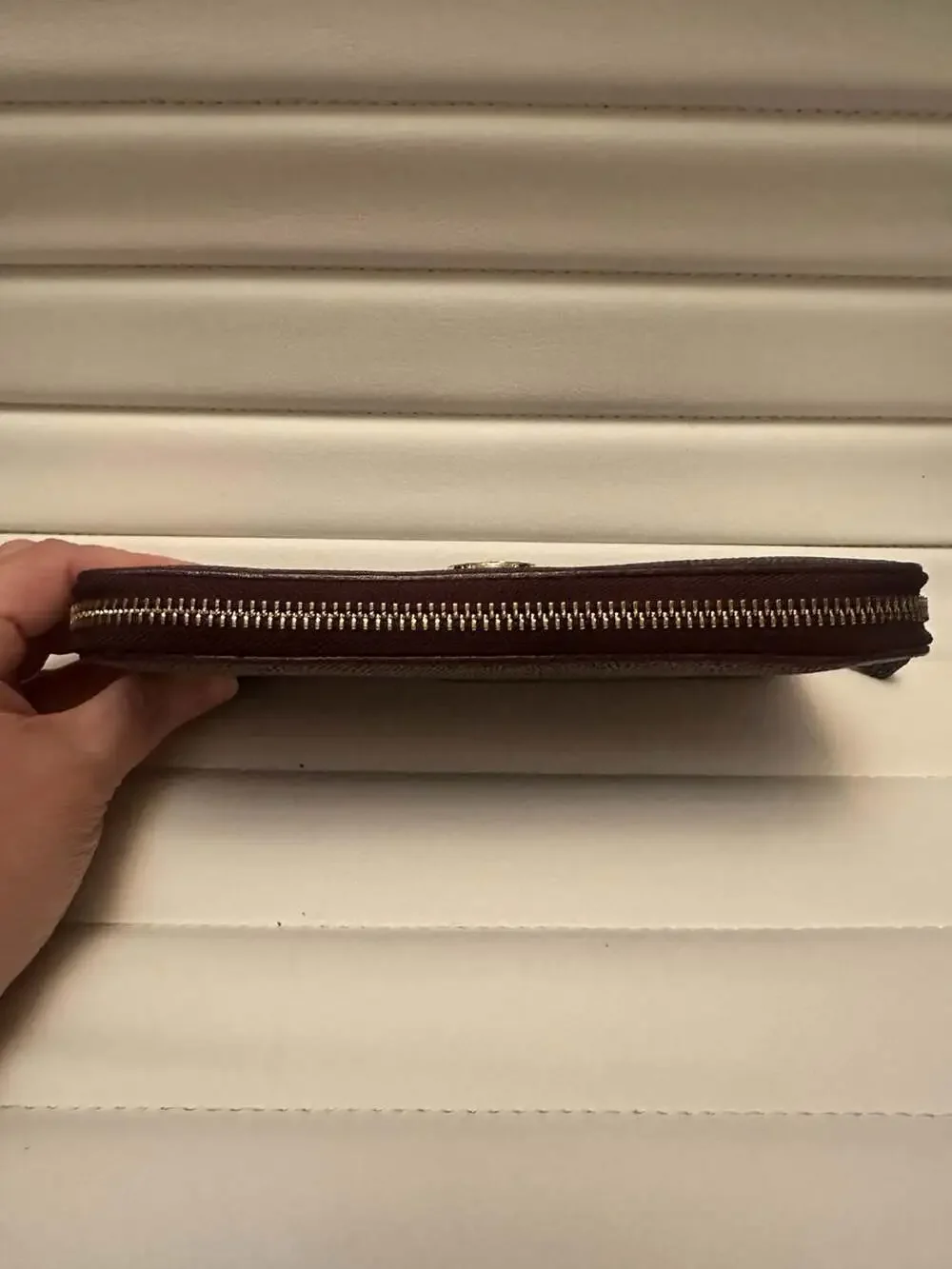 Tory Burch Metallic Purple Textured Leather Zip Around Continental Wallet